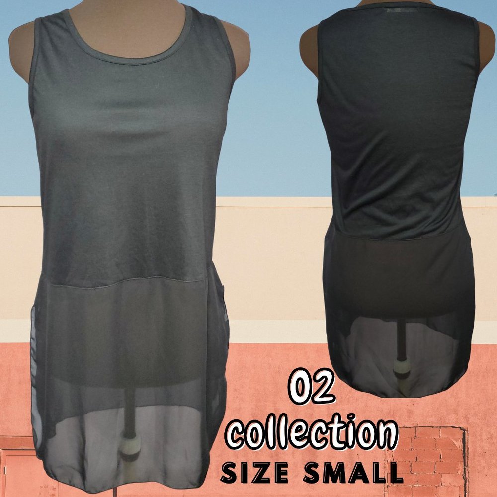 Women's  O2 Collect Black Sheer Shirt Size Small